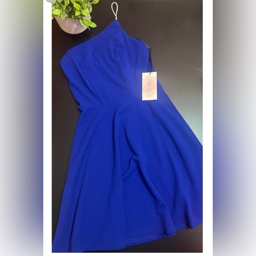 NWT Crystal Sky Blue rhinestone Strapped dress